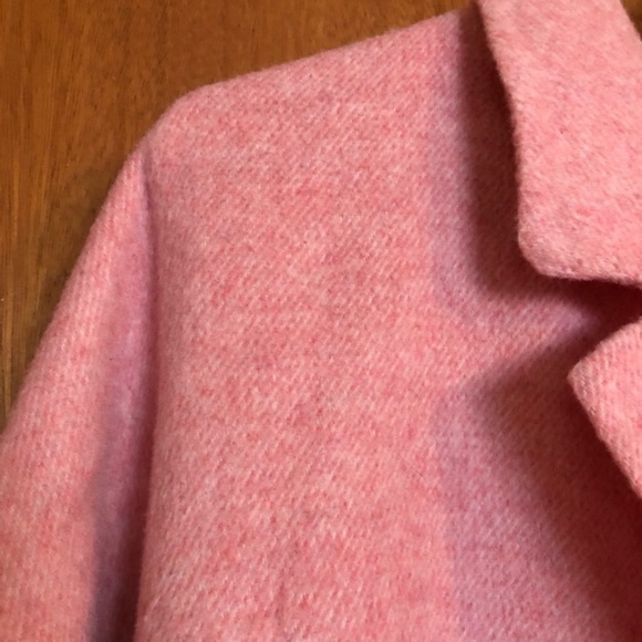 NWOT ZARA HANDMADE Outwear Women S Pink Wool Long Coat Jacket - Picture 9 of 11